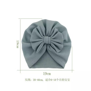 BABY ONE BABY TWO Baby Girl Turban Bonnet with Bow.