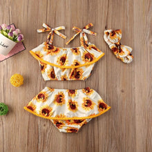 Load image into Gallery viewer, “‘My Little Sunflower” Spaghetti-Strap 3-Piece Set - Baby One Baby Two
