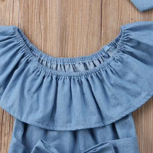 Faux Denim Romper - Baby One Baby Two