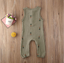 Load image into Gallery viewer, BABY ONE BABY TWO Unisex Baby Linen and Cotton Print Romper.
