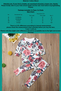 Floral Ruffle 2-piece lightweight sweatshirt with pants - Baby One Baby Two