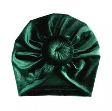 Load image into Gallery viewer, Baby or Toddler Girl Velvet Donut Turban Bonnet.
