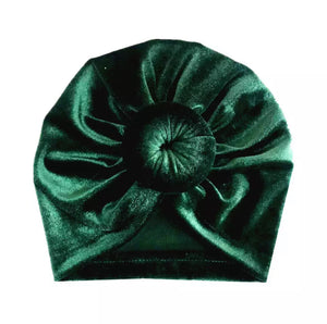 Baby or Toddler Girl Velvet Donut Turban Bonnet.