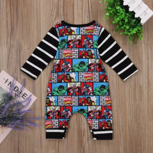 Load image into Gallery viewer, Baby Boy Superhero Romper Bodysuit.
