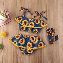 Load image into Gallery viewer, “‘My Little Sunflower” Spaghetti-Strap 3-Piece Set - Baby One Baby Two
